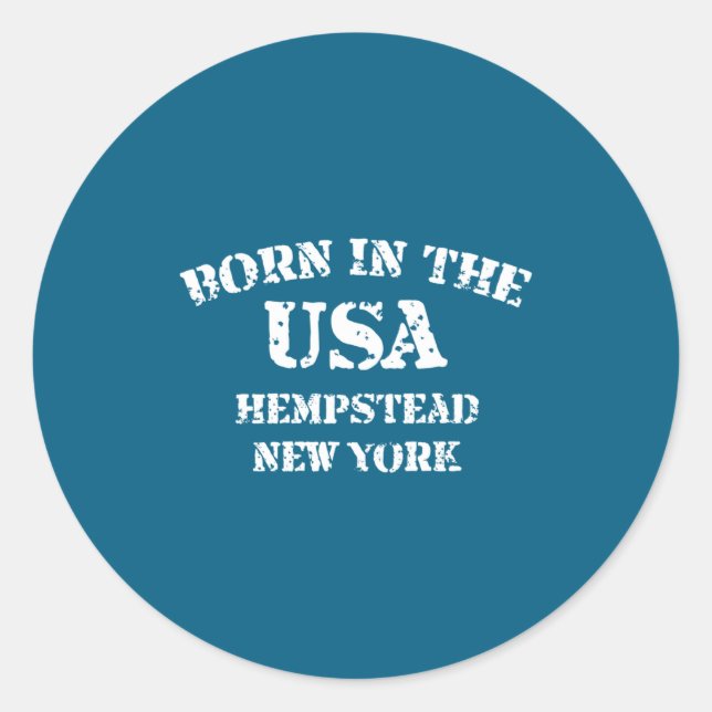 Adesivo Nascido Nos EUA Hempstead Nova York Com Visual Des (Frente)