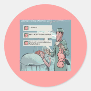 Adesivo Nascido para Tweetar Cartoon Divertido