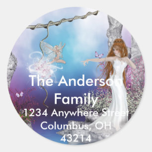 Adesivo Nascimento de uma Fairy Fantasy Return Address Lab