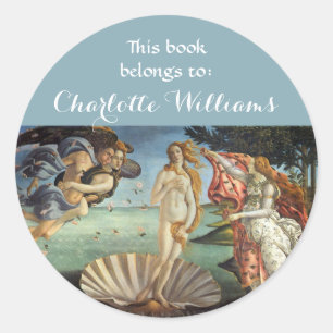 Adesivo Nascimento de Vênus por Sandro Botticelli Bookpla
