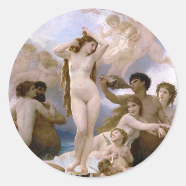 Adesivo Nascimento de Vênus por William-Adolphe Bouguereau (Frente)