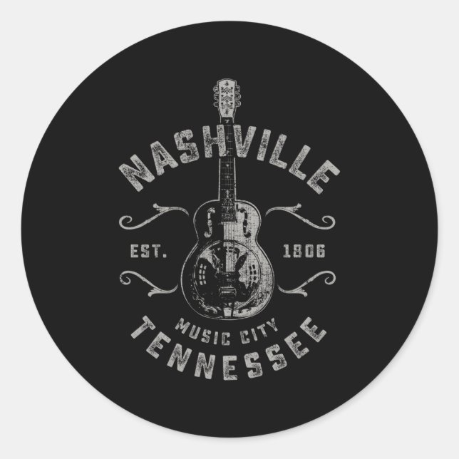 Adesivo Nashville Music City Usa (Frente)