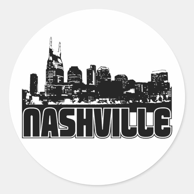 Adesivo Nashville Skyline (Frente)