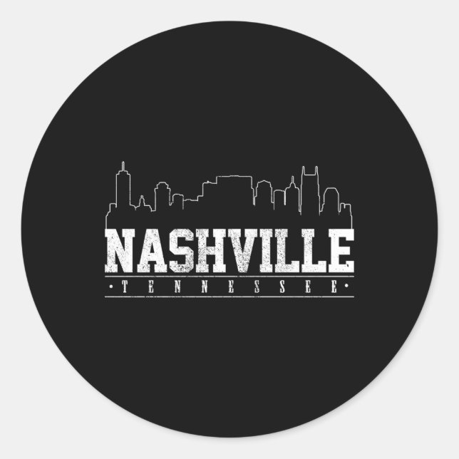 Adesivo Nashville Skyline Tennessee Music City (Frente)