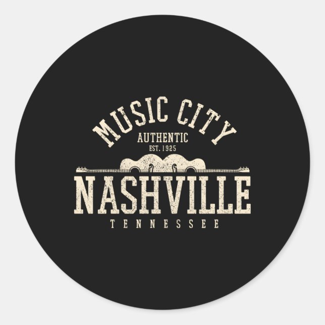Adesivo Nashville Tennessee Country Music Guitar (Frente)