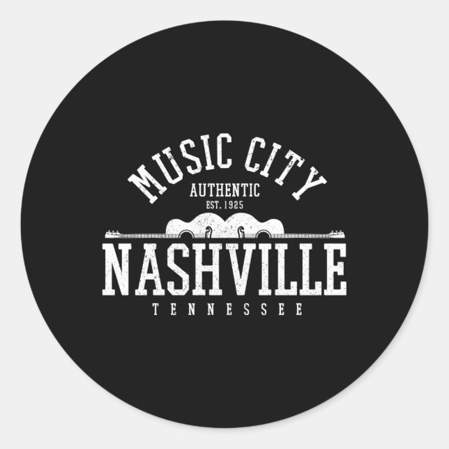 Adesivo Nashville Tennessee Country Music Guitar (Frente)