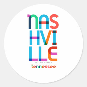 Adesivo Nashville Tennessee Meados do Século, Arte Pop,