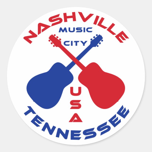 Adesivo Nashville, Tennessee Music City USA (Frente)
