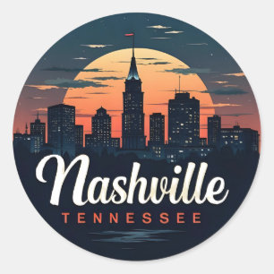 Adesivo Nashville Tennessee retro horizonte