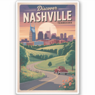 Adesivo Nashville Tennessee Southern Road Viagem Art