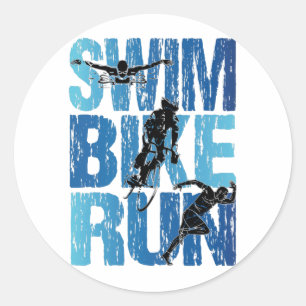 Adesivo Natação Bike Run - Vintage Triathlon