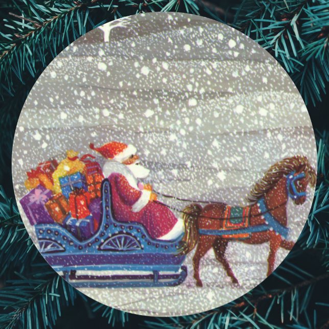 Adesivo Natais vintages, Cavalo de Papai Noel Aberto (Criador carregado)
