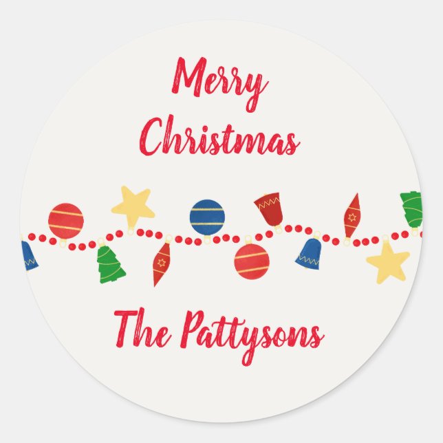 Adesivo Natais vintages com pérolas vermelhas (Frente)