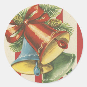 Adesivo Natais vintages Em Stripe Vermelho E Branco