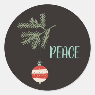 Adesivo Natais vintages Envelope Preto de Ornamento Selos