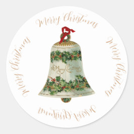 Adesivo Natais vintages Holly Bell e saudação de Natal