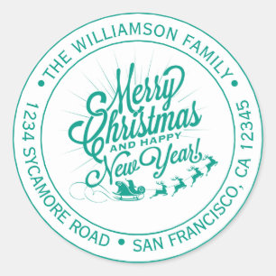 Adesivo Natais vintages Novo Ano de Retorno Verde