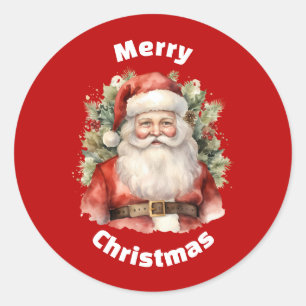 Adesivo Natais vintages que Santa Claus sorri