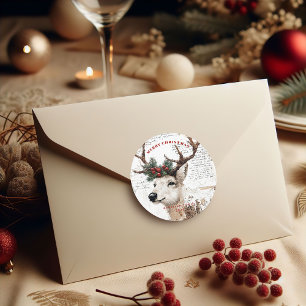 Adesivo Natais vintages Reindeer de inverno