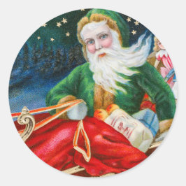 Adesivo Natais vintages santa claus party quadrado