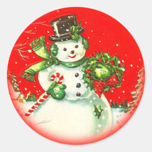 Adesivo Natais vintages Snowman Sticker
