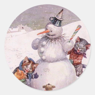 Adesivo Natais vintages Sticker, Arthur Thiele Cats