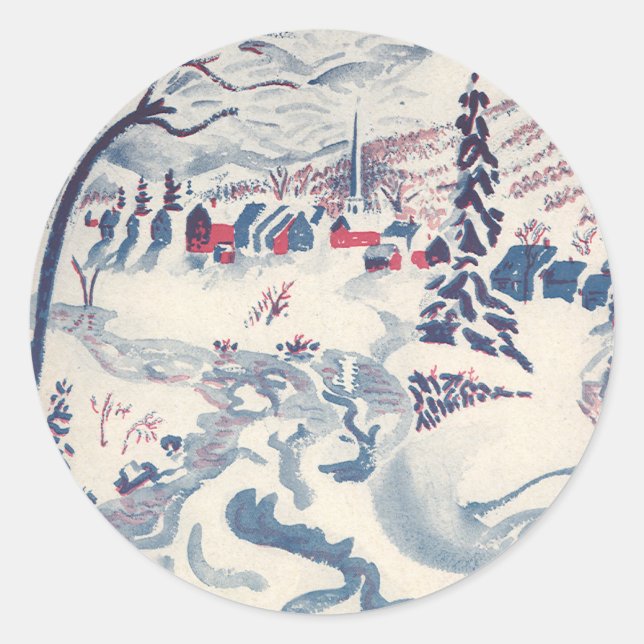 Adesivo Natais vintages, Winter Village Snowscape Snow (Frente)