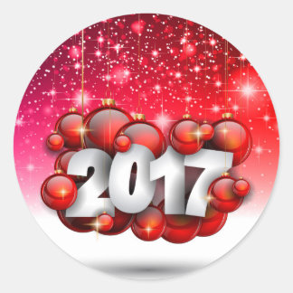 Adesivo Natal 2017 e cartão de cumprimentos do ano novo