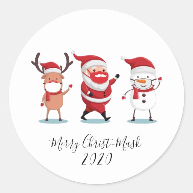 Adesivo Natal 2020 Feliz Natal Script Quarentena (Frente)