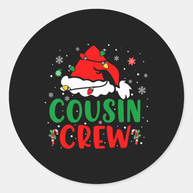 Adesivo Natal 2024, Primo Crew Xmas Santa Hat Pajamas (Frente)