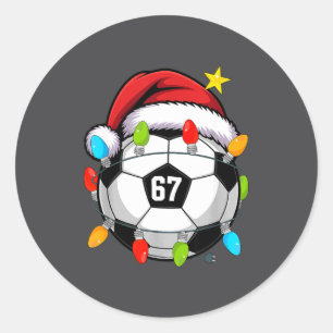 Adesivo Natal 67 Meme Bola de Futebol Gorro do Papai Noel
