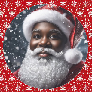 Adesivo Natal afro-americano do Papai Noel