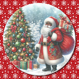 Adesivo Natal afro-americano do Papai Noel