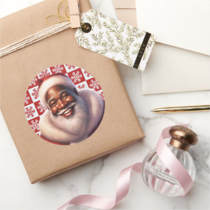 Adesivo Natal afro-americano Jolly Santa Claus,