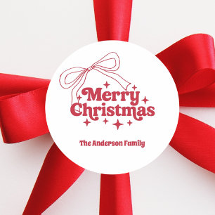 Adesivo Natal alegre arco desenhado à mão retrô