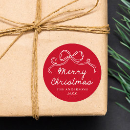 Adesivo Natal Alegre Arco Desenhado à Mão Vermelho