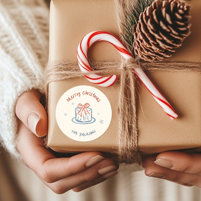 Adesivo Natal Alegre Desenhado à Mão Caprichoso  (Criador carregado)