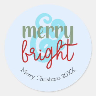 Adesivo Natal Alegre e Brilhante Ano C Azul Fofo