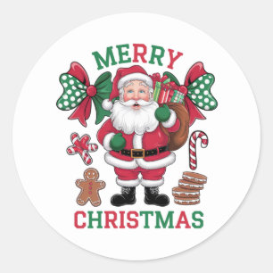 Adesivo Natal Alegre Festivo Papai Noel