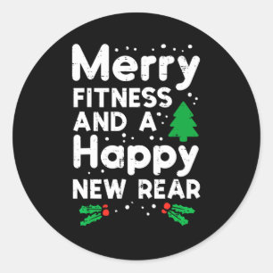 Adesivo Natal Alegre Fitness Feliz Ano Novo Traseiro Xmas