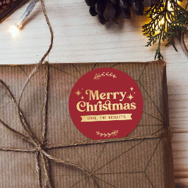 Adesivo Natal Alegre Groovy Retrô Férias