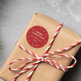 Adesivo Natal Alegre Vermelho e Pontos Brancos Moderno