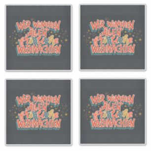 ADESIVO NATAL ALEMÃO - CARTA WIR WUNSCHEN ALLEN FROH