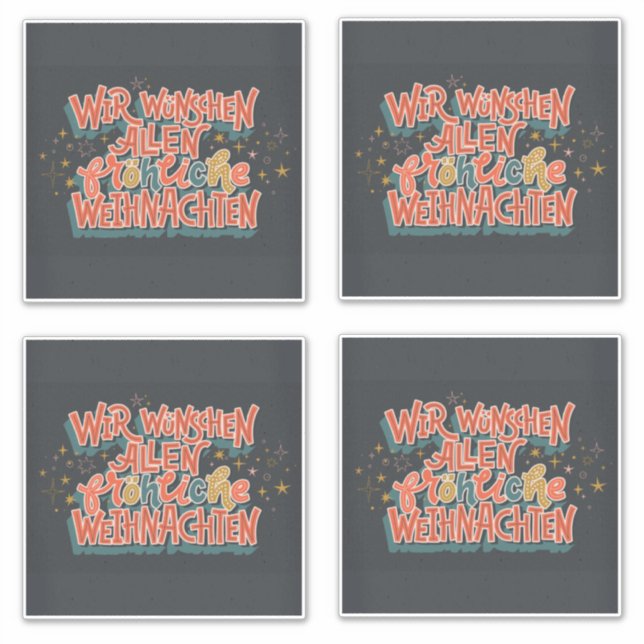 ADESIVO NATAL ALEMÃO - CARTA WIR WUNSCHEN ALLEN FROH (Frente)