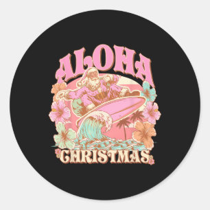 Adesivo Natal Aloha Papai Noel Surfando Mele Havaiano