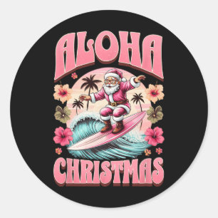 Adesivo Natal Aloha Papai Noel Surfando Mele Havaiano