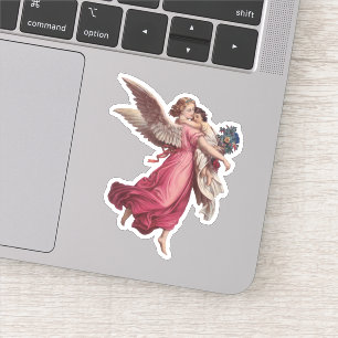 Adesivo Natal Antigo, Anjo Guardião Vitoriano
