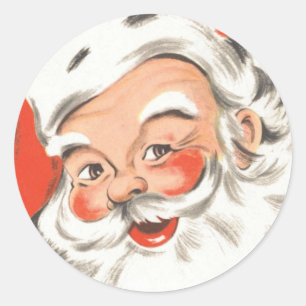 Adesivo Natal Antigo, Papai Noel Alegre com Sorriso