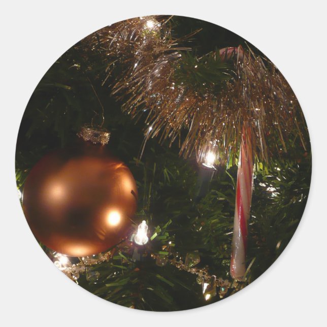 Adesivo Natal, Árvore II, Vermelho e Dourado (Frente)