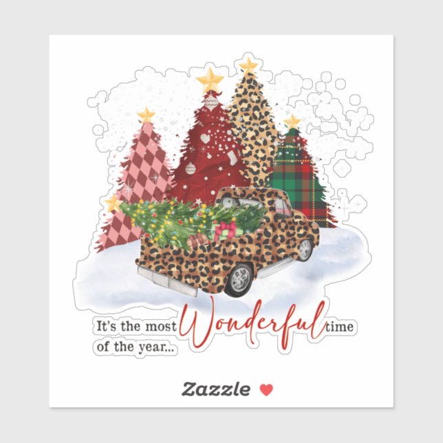 Adesivo Natal Árvores - Época das Férias (Folha)